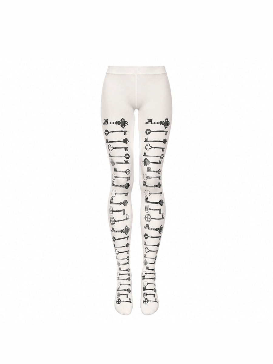 CTRL WORLD Shadow Key Gothic Printed Tights
