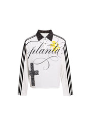 CTRL WORLD Phantom Leopard Script Long Sleeve Polo Shirt