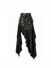 CTRL WORLD Apocalypse Rebel Asymmetric Gothic Maxi Skirt