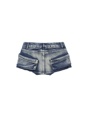 CTRL WORLD Black Shadow Pocket Denim Mini Skirt