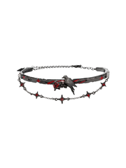 CTRL WORLD Gothic Crow & Blood Rose Choker
