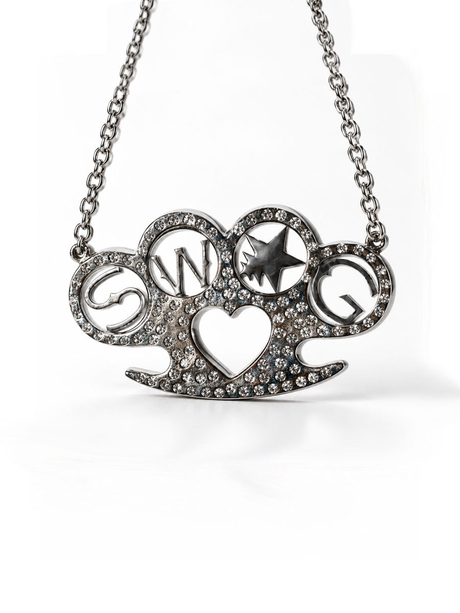 CTRL WORLD Shadow Crystal Heart Gothic Choker Necklace