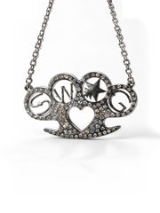 CTRL WORLD Shadow Crystal Heart Gothic Choker Necklace