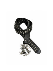 CTRL WORLD Dragon Buckle Studded Wide Belt
