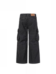CTRL WORLD Shadow Rivet Cargo Wide Leg Jeans