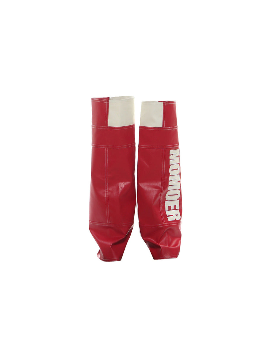 CTRL WORLD Biker-Style High Tube Letter Print Boot Covers