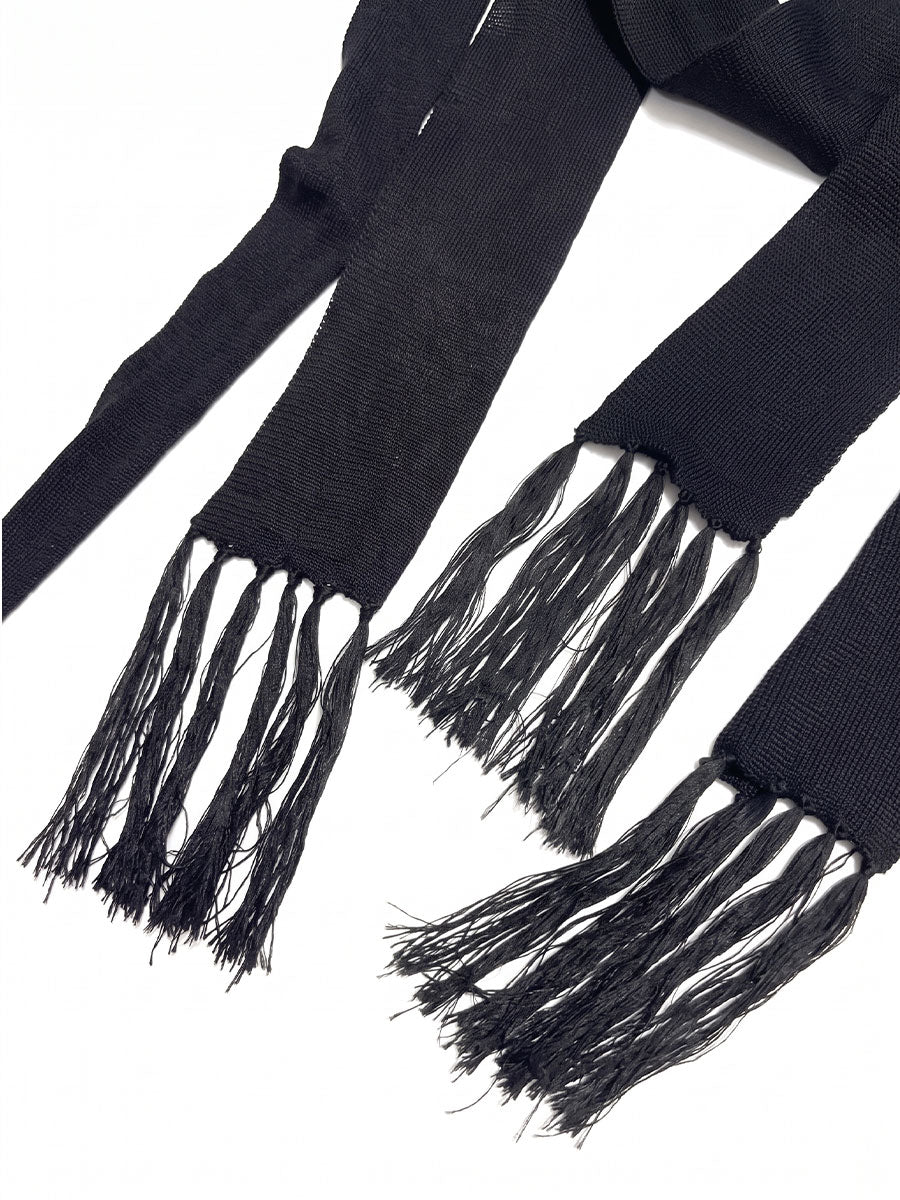 CTRL WORLD Midnight Waterfall Extra-Long Fringe Knit Scarf