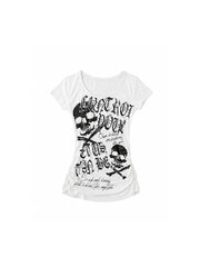 CTRL WORLD Gothic Skull Graphic Ruched Short Sleeve T-Shirt