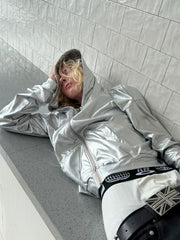 CTRL WORLD Liquid Chrome Hooded Zip Jacket