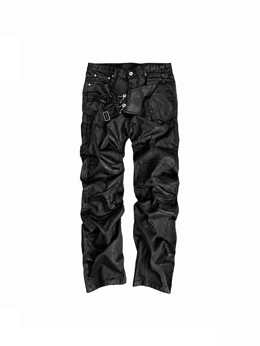 CTRL WORLD Molten Vein Wax-Brushed Deconstructed Siro Cotton Jeans