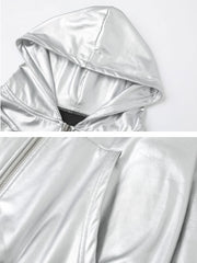 CTRL WORLD Liquid Chrome Hooded Zip Jacket