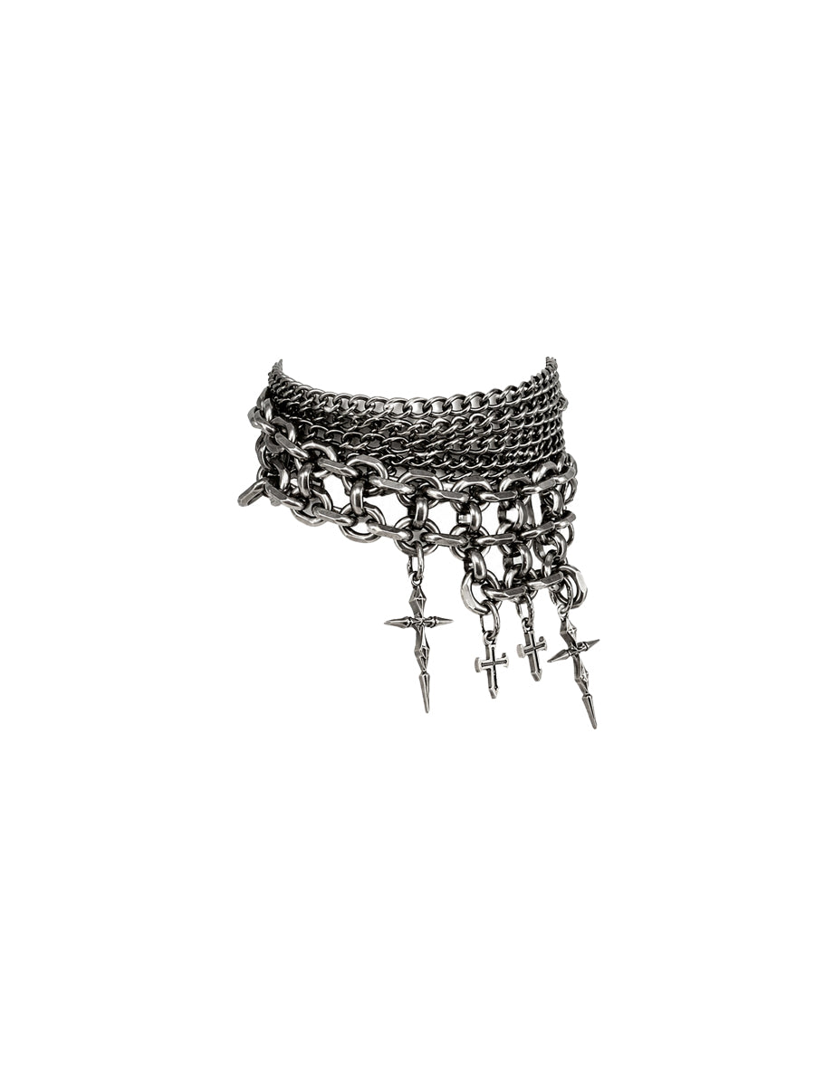 CTRL WORLD Layered Cross Chain Bracelet