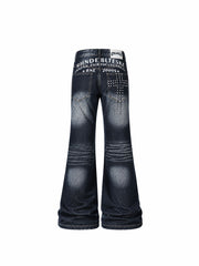 CTRL WORLD Vintage Rivet Flare Jeans