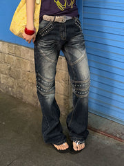 CTRL WORLD Vintage Rivet Flare Jeans