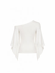 CTRL WORLD Gothic Lace Cross Draped Sleeve Top
