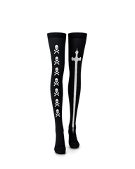 Goth Graphic Thigh-High Socks