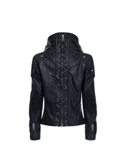 CTRL WORLD Abyss Spine Cathedral Lace-Up Biker Jacket