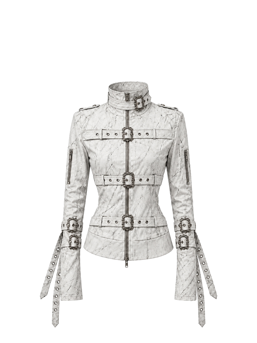 CTRL WORLD Phantom Dominion Distressed Gothic Harness Jacket