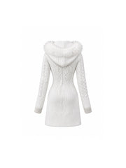 CTRL WORLD Midnight Veil Angel Wing Embroidery Hooded Knit Cardigan Coat