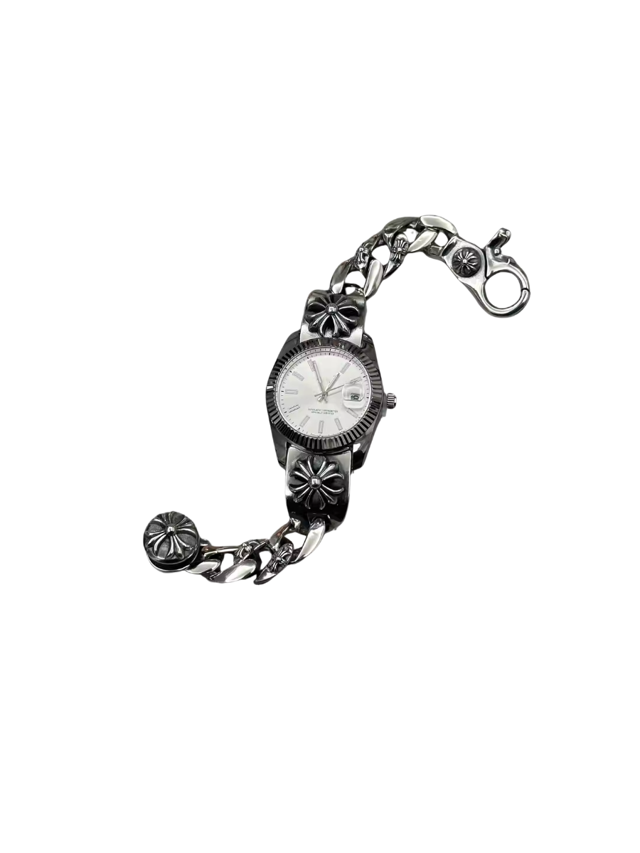 CTRL WORLD Pink Dial Gothic Link Watch