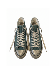CTRL WORLD Distressed High-Top Canvas Sneakers