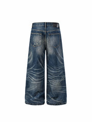 CTRL WORLD Vintage Shadow Wash Wide Leg Denim Jeans