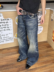 CTRL WORLD Vintage Shadow Wash Wide Leg Denim Jeans