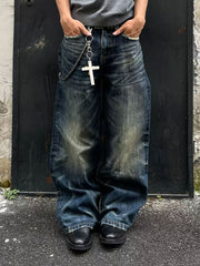 CTRL WORLD Vintage Shadow Wash Wide Leg Denim Jeans