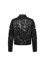 CTRL WORLD Shadow Ruin Waxed Distressed Denim Jacket