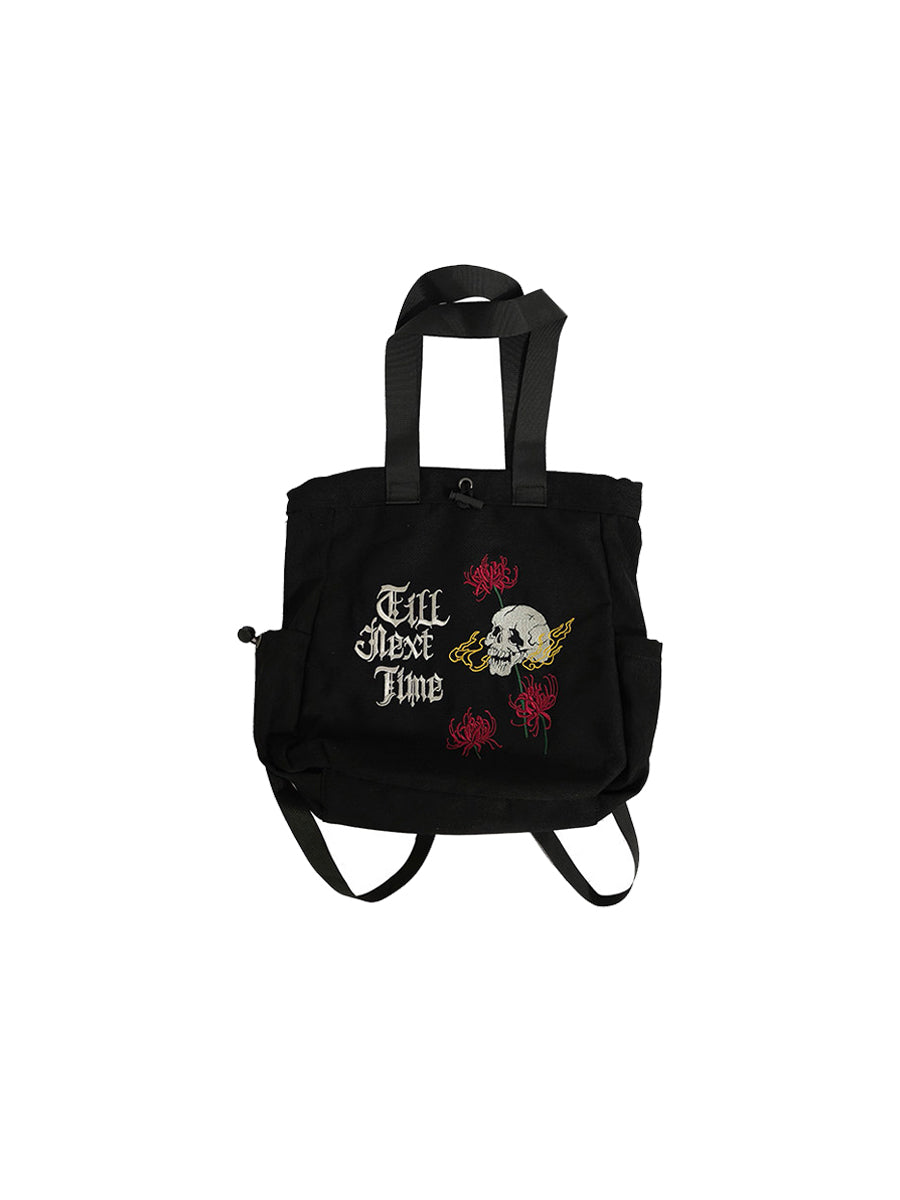 CTRL WORLD Doom Bloom Skull Tote Backpack