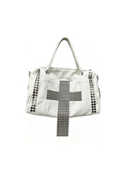 CTRL WORLD Giant Cross Studded Boston Bag