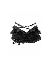 CTRL WORLD Ghost Lace Denim Ruffle Shorts