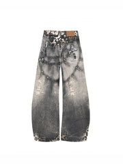 CTRL WORLD Shadow Leopard Archive Wide Leg Denim Jeans