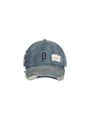 CTRL WORLD Distressed Patch Denim Baseball Cap