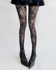 Floral Lace Pattern Tights