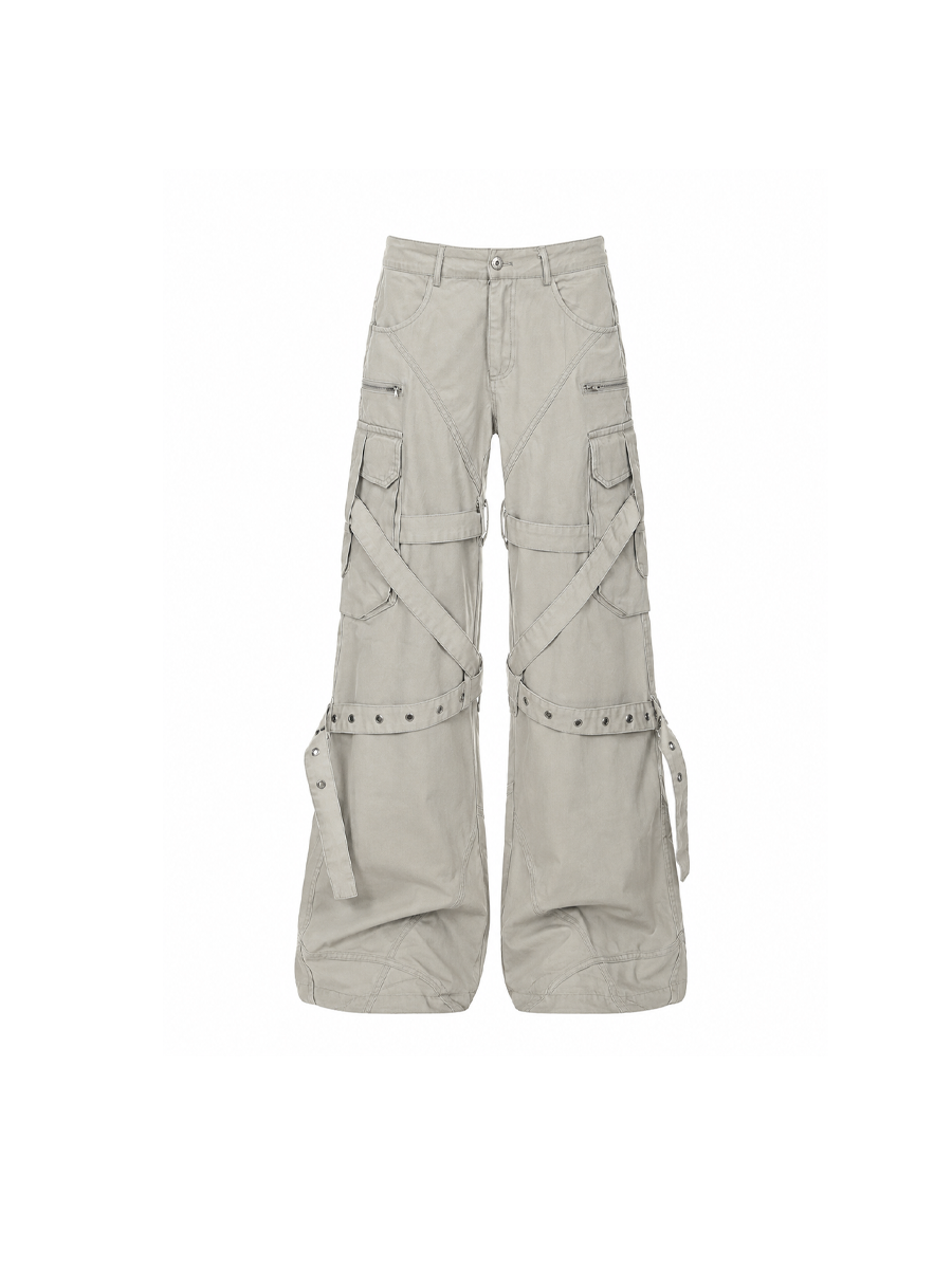 CTRL WORLD Tactical Cargo Pants Wide Leg Utility Trousers