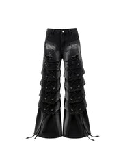 CTRL WORLD Printed Streetwear Denim Pants
