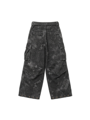 CTRL WORLD Camo Print Cargo Pants with Eyelet Hem
