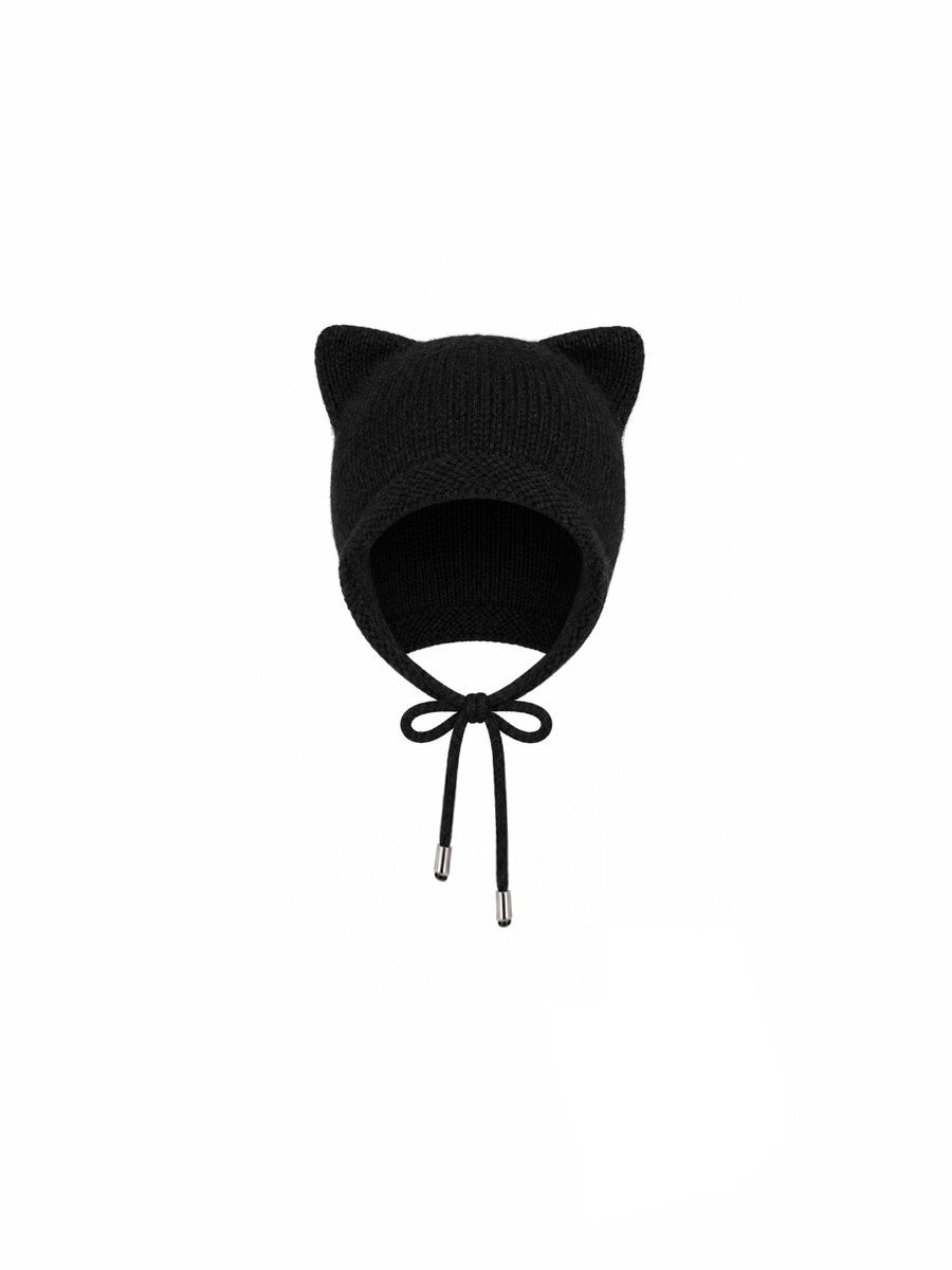CTRL WORLD Midnight Cat-Ear Knit Bonnet