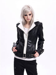 CTRL WORLD Shadow Rebel Studded Leather Biker Jacket
