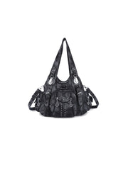 CTRL WORLD Multi-Pocket Studded Shoulder Bag