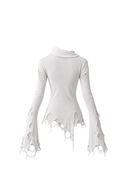 CTRL WORLD Distressed Slim Fit Knit Top