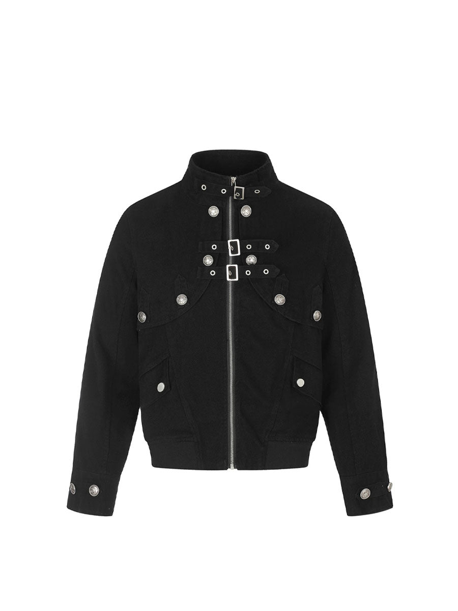 CTRL WORLD Ivory Phantom Utility Buckle Jacket