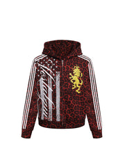 CTRL WORLD Shadow Leopard Royal Crest Zip Hoodie Jacket