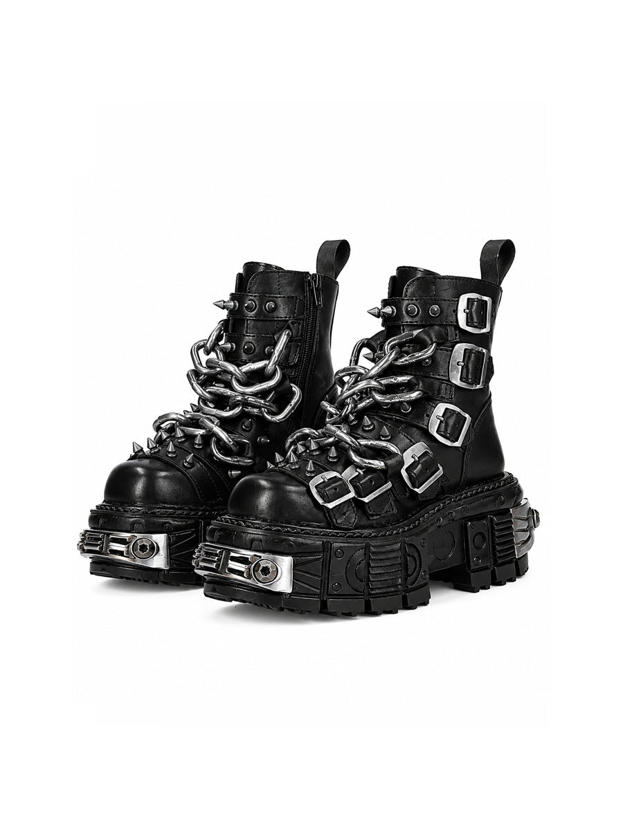 CTRL WORLD Iron Fortress Chain Platform Combat Boots