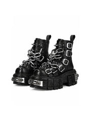 CTRL WORLD Iron Fortress Chain Platform Combat Boots