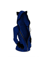 CTRL WORLD Punk Striped Zip-Up Hooded Jacket