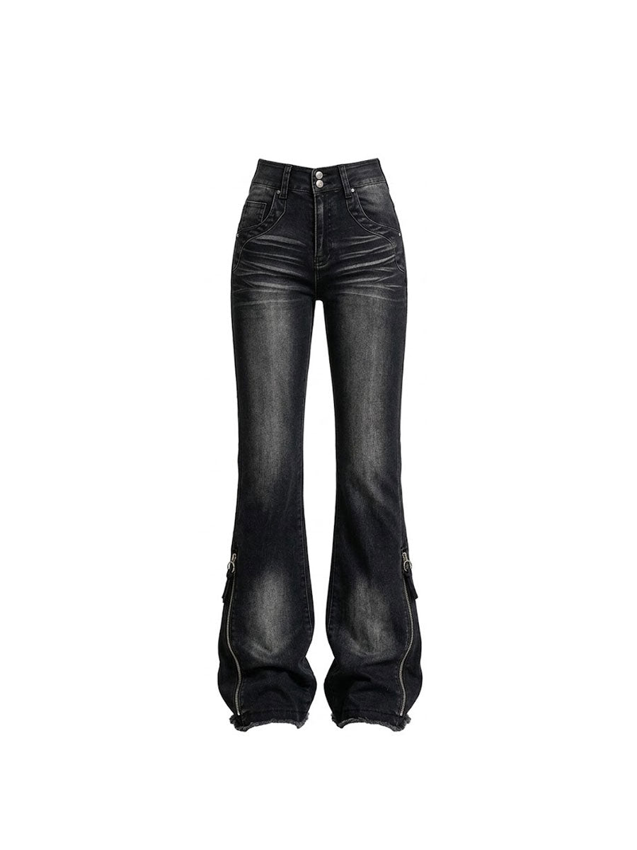 CTRL WORLD Angel Wing Lace-Up Mega Flare Jeans
