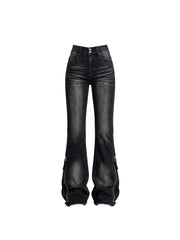 CTRL WORLD Angel Wing Lace-Up Mega Flare Jeans