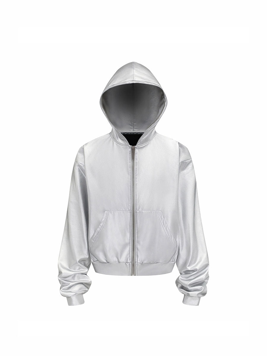 CTRL WORLD Liquid Chrome Hooded Zip Jacket